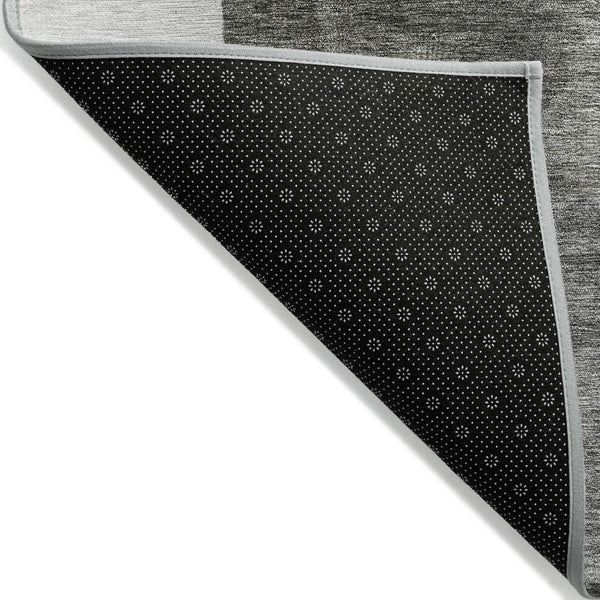 HomeRoots 5' Modern Pewter and Black Geometric Area Rug - Washable, Durable Indoor/Outdoor Accent for Home 8' X 10' 605864