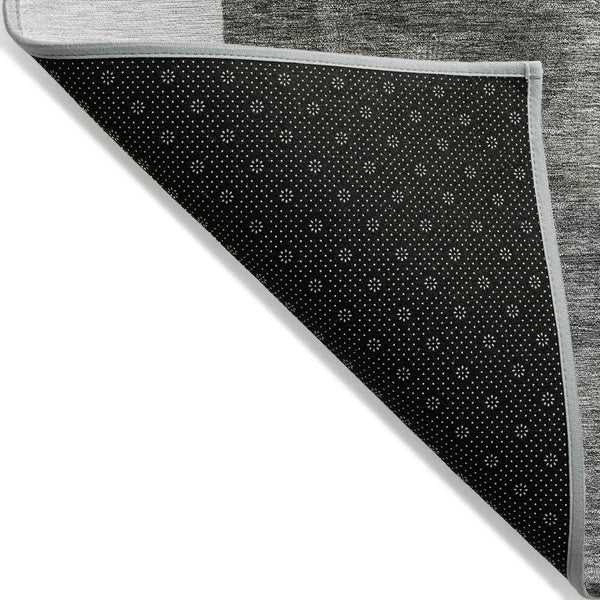 Homeroots 3' Artistic Eggplant Black And Lavender Geometric Washable Rug For Indoor Or Outdoor Spaces 9' X 12' Polyester 605865