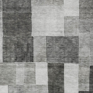 Homeroots 3' Artistic Eggplant Black And Lavender Geometric Washable Rug For Indoor Or Outdoor Spaces 9' X 12' Polyester 605865