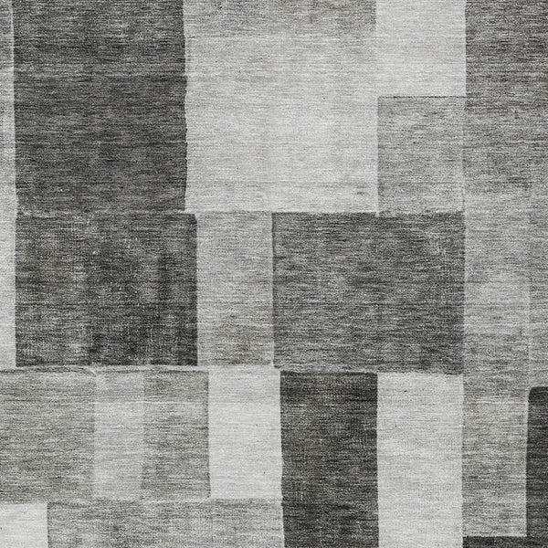 Homeroots 3' Artistic Eggplant Black And Lavender Geometric Washable Rug For Indoor Or Outdoor Spaces 9' X 12' Polyester 605865