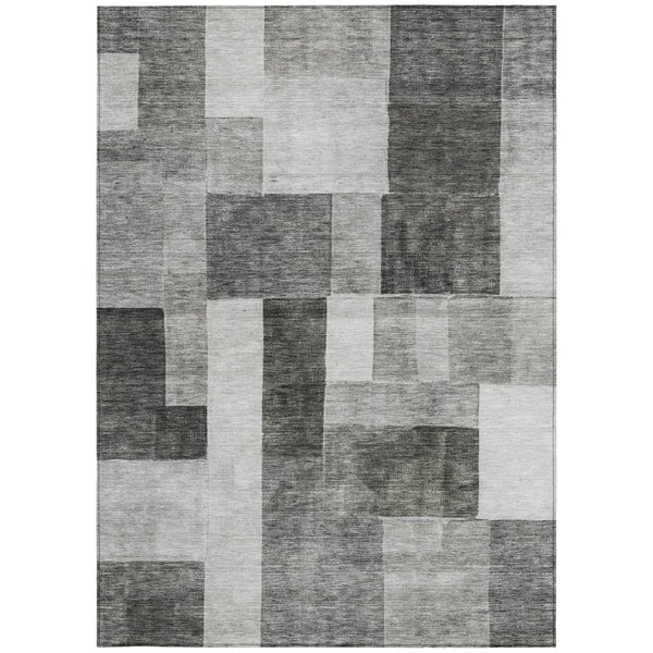 Homeroots 3' Artistic Eggplant Black And Lavender Geometric Washable Rug For Indoor Or Outdoor Spaces 10' X 14' Polyester 605866