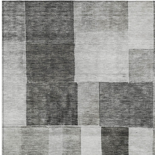 Homeroots 3' Artistic Eggplant Black And Lavender Geometric Washable Rug For Indoor Or Outdoor Spaces 10' X 14' Polyester 605866