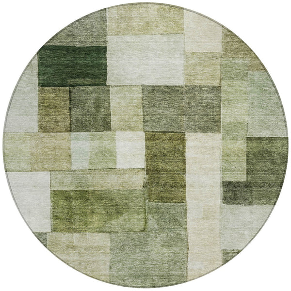 Homeroots 3' Artistic Eggplant Black And Lavender Geometric Washable Rug For Indoor Or Outdoor Spaces 8' Round Polyester 605869