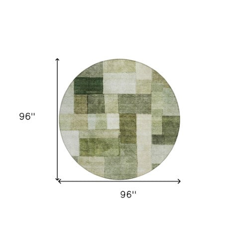 Homeroots 3' Artistic Eggplant Black And Lavender Geometric Washable Rug For Indoor Or Outdoor Spaces 8' Round Polyester 605869