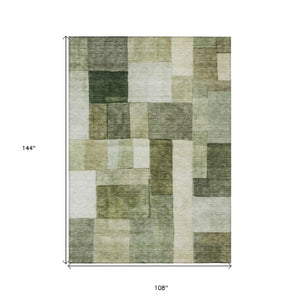 Homeroots 3' Artistic Eggplant Black And Lavender Geometric Washable Rug For Indoor Or Outdoor Spaces 9' X 12' Polyester 605871