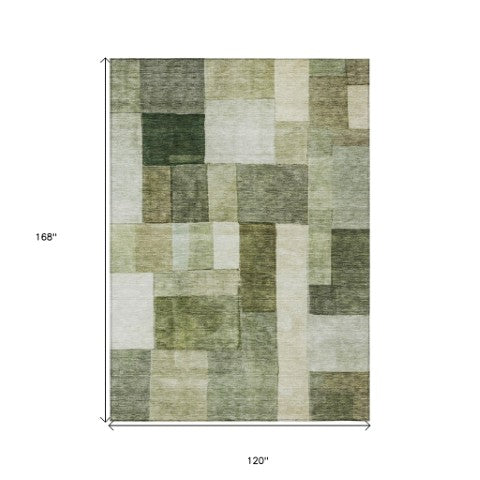 Homeroots 3' Artistic Eggplant Black And Lavender Geometric Washable Rug For Indoor Or Outdoor Spaces 10' X 14' Polyester 605872