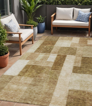 Homeroots 3' Artistic Eggplant Black And Lavender Geometric Washable Rug For Indoor Or Outdoor Spaces 5' X 8' Polyester 605874