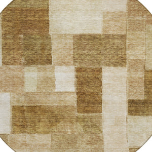 Homeroots 3' Artistic Eggplant Black And Lavender Geometric Washable Rug For Indoor Or Outdoor Spaces 8' Round Polyester 605875