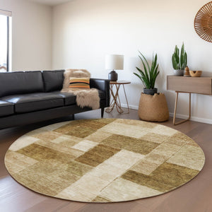 Homeroots 3' Artistic Eggplant Black And Lavender Geometric Washable Rug For Indoor Or Outdoor Spaces 8' Round Polyester 605875