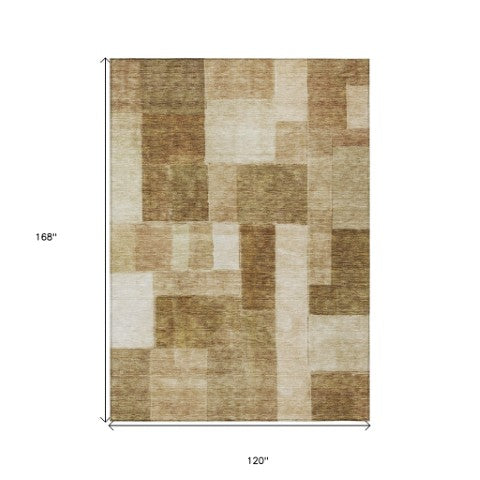 Homeroots 3' Artistic Eggplant Black And Lavender Geometric Washable Rug For Indoor Or Outdoor Spaces 10' X 14' Polyester 605878