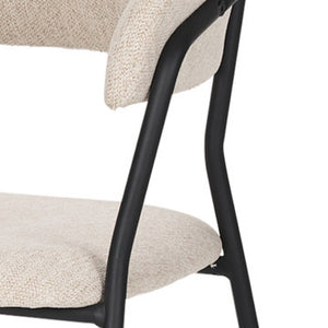 HomeRoots Light Gray and Black Upholstered Open-Back Dining Arm Chair - Modern Comfort for Any Room 605881
