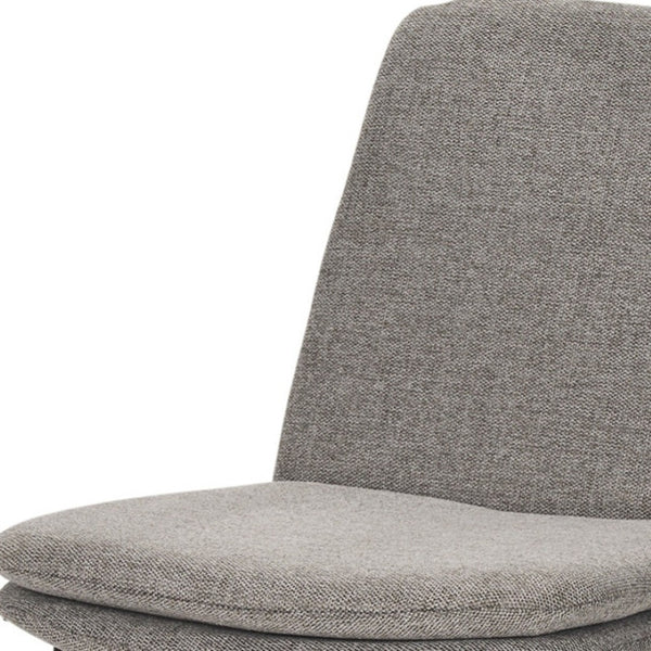 HomeRoots Gray Upholstered Fabric Dining Chair with Black Metal Legs - Stylish Comfort for Any Space 605884