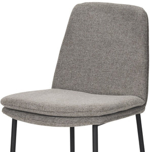 HomeRoots Gray Upholstered Fabric Dining Chair with Black Metal Legs - Stylish Comfort for Any Space 605884