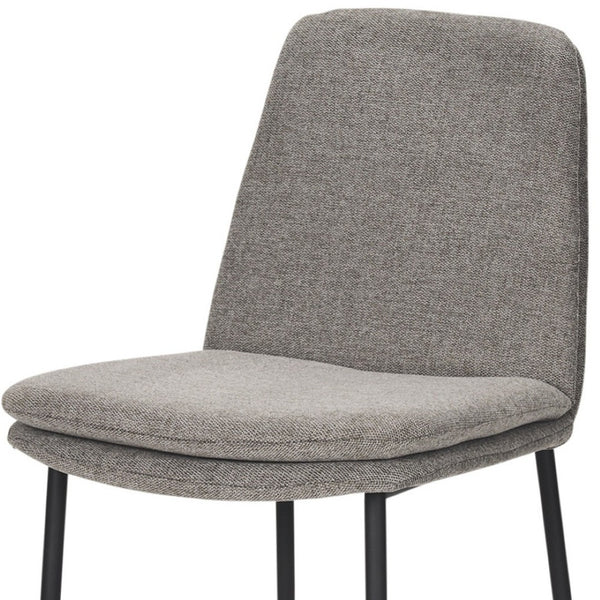 HomeRoots Gray Upholstered Fabric Dining Chair with Black Metal Legs - Stylish Comfort for Any Space 605884