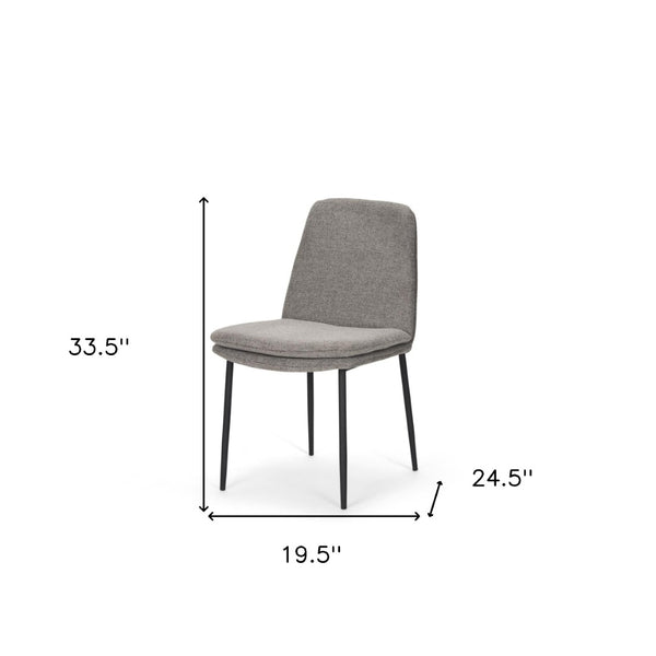 HomeRoots Gray Upholstered Fabric Dining Chair with Black Metal Legs - Stylish Comfort for Any Space 605884