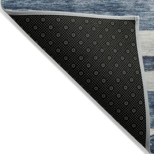 Homeroots 3' Charcoal And Gray Striped Washable Area Rug For Indoor And Outdoor Spaces - Stylish And Durable 8' X 10' Polyester 605900