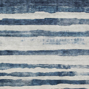 Homeroots 3' Charcoal And Gray Striped Washable Area Rug For Indoor And Outdoor Spaces - Stylish And Durable 9' X 12' Polyester 605901