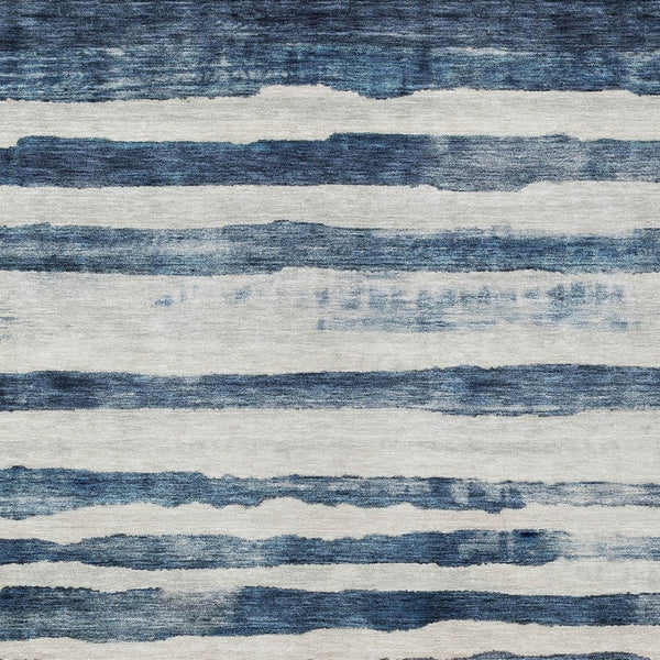 Homeroots 3' Charcoal And Gray Striped Washable Area Rug For Indoor And Outdoor Spaces - Stylish And Durable 9' X 12' Polyester 605901