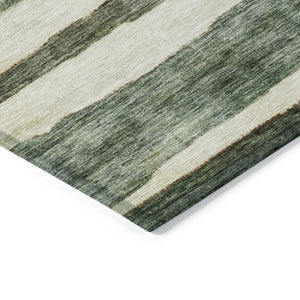 Homeroots 3' Charcoal And Gray Striped Washable Area Rug For Indoor And Outdoor Spaces - Stylish And Durable 5' X 8' Polyester 605904