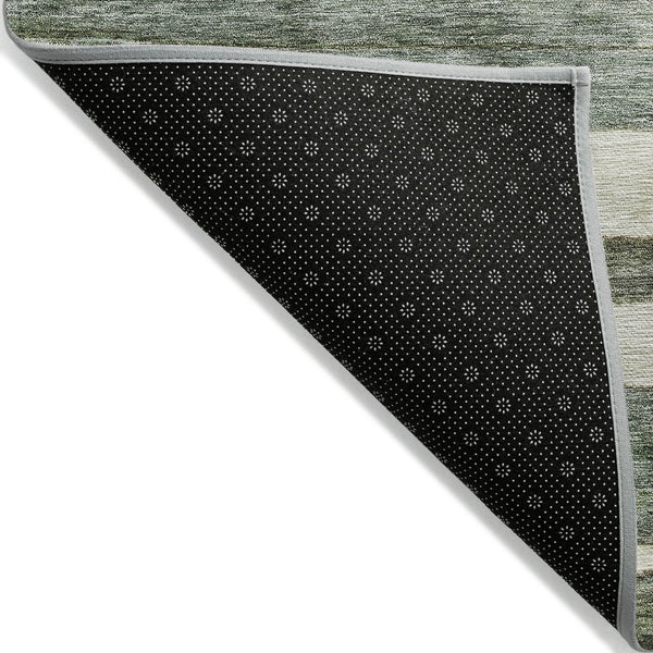 Homeroots 3' Charcoal And Gray Striped Washable Area Rug For Indoor And Outdoor Spaces - Stylish And Durable 8' X 10' Polyester 605906