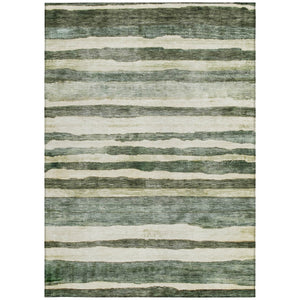 Homeroots 3' Charcoal And Gray Striped Washable Area Rug For Indoor And Outdoor Spaces - Stylish And Durable 9' X 12' Polyester 605907
