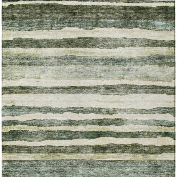 Homeroots 3' Charcoal And Gray Striped Washable Area Rug For Indoor And Outdoor Spaces - Stylish And Durable 9' X 12' Polyester 605907