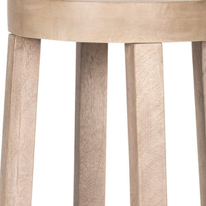 HomeRoots 30" Natural Solid Wood Backless Bar Height Chair - Stylish, Compact Design for Modern Spaces 605916