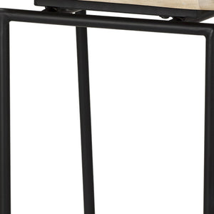 HomeRoots 31" Modern Low Back Bar Chair in Natural Wood & Black Metal - Stylish, Durable & Perfect for Any Space 605925