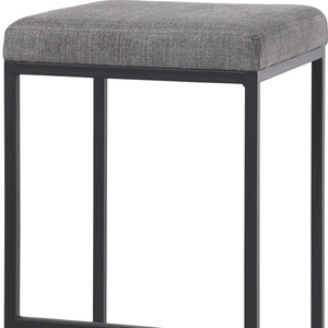 HomeRoots 30" Gray Upholstered Backless Bar Stool with Black Iron Base - Chic, Space-Saving Design for Modern Homes 605926