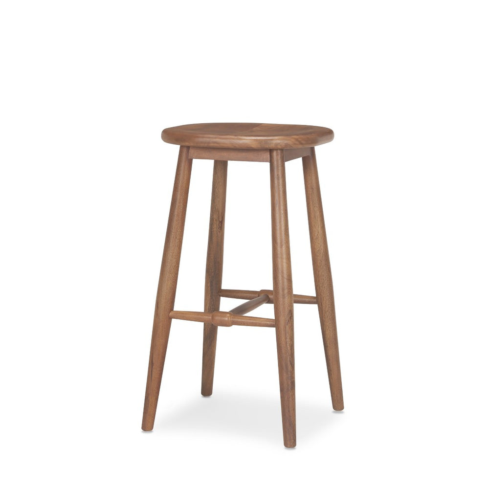 HomeRoots 30" Natural Solid Mango Wood Backless Bar Chair – Stylish, Space-Saving Design for Modern Spaces 605932