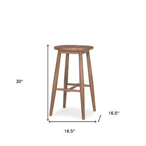 HomeRoots 30" Natural Solid Mango Wood Backless Bar Chair – Stylish, Space-Saving Design for Modern Spaces 605932