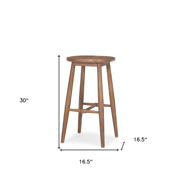 HomeRoots 30" Natural Solid Mango Wood Backless Bar Chair – Stylish, Space-Saving Design for Modern Spaces 605932