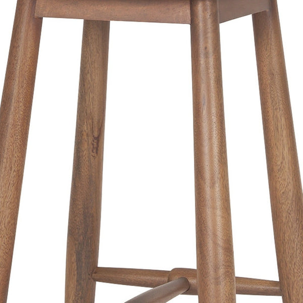 HomeRoots 30" Natural Solid Mango Wood Backless Bar Chair – Stylish, Space-Saving Design for Modern Spaces 605932