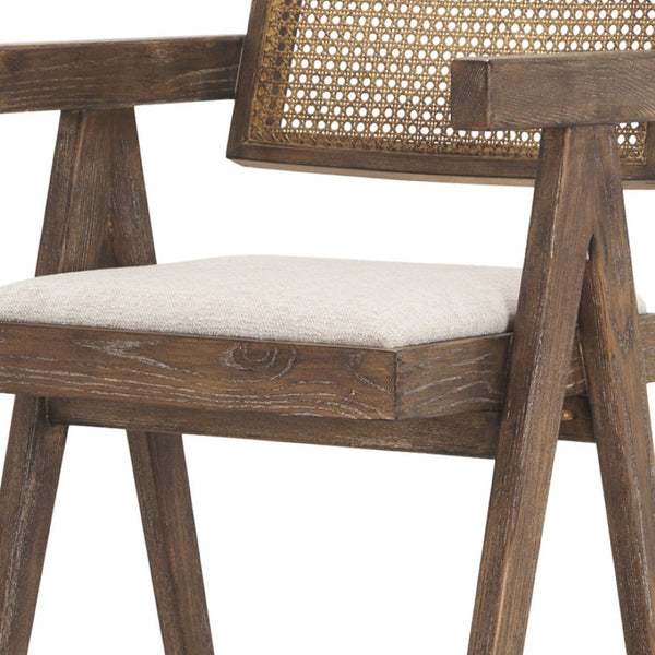 HomeRoots 30" Contemporary Farmhouse Low Back Bar Chair with Solid Wood Frame and Off-White Upholstery 605935