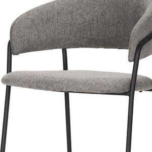 HomeRoots 26" Gray Fabric & Black Metal Counter Height Bar Chair - Modern Comfort for Dining & Entertaining! 605938