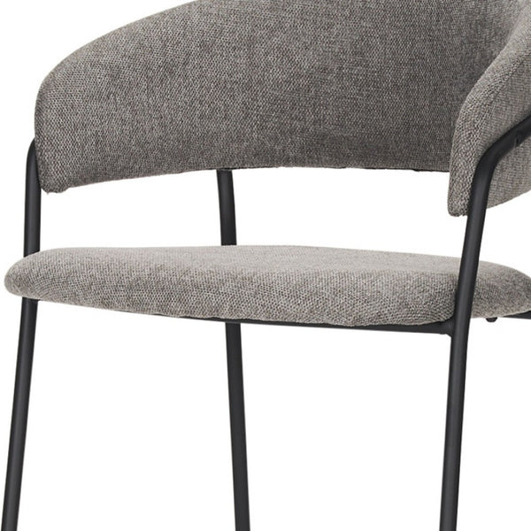 HomeRoots 26" Gray Fabric & Black Metal Counter Height Bar Chair - Modern Comfort for Dining & Entertaining! 605938