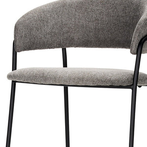 HomeRoots 30" Gray and Black Bar Height Chair - Stylish, Comfortable, and Durable for Modern Dining Spaces 605939