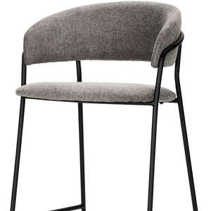 HomeRoots 30" Gray and Black Bar Height Chair - Stylish, Comfortable, and Durable for Modern Dining Spaces 605939