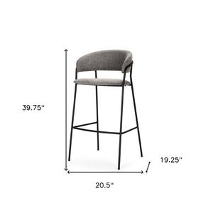 HomeRoots 30" Gray and Black Bar Height Chair - Stylish, Comfortable, and Durable for Modern Dining Spaces 605939