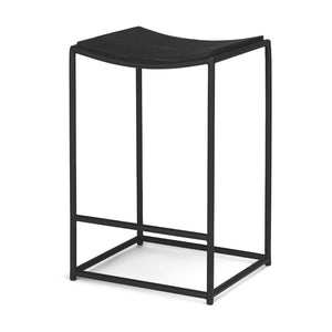 HomeRoots 26" Backless Counter Height Bar Chair - Solid Wood & Iron, Rustic Industrial Style for Modern Spaces 605942