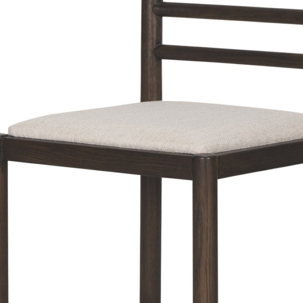HomeRoots 26" Cream and Dark Brown Bar Chair - Stylish Solid Wood Frame, Plush Upholstery for Comfort & Charm 605944