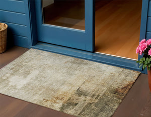 Homeroots 3' Artistic Black And Copper Abstract Washable Area Rug For Indoor And Outdoor Elegance 3' X 5' Polyester 605947