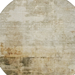 Homeroots 3' Artistic Black And Copper Abstract Washable Area Rug For Indoor And Outdoor Elegance 8' Round Polyester 605949