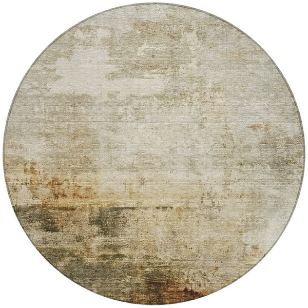 Homeroots 3' Artistic Black And Copper Abstract Washable Area Rug For Indoor And Outdoor Elegance 8' Round Polyester 605949