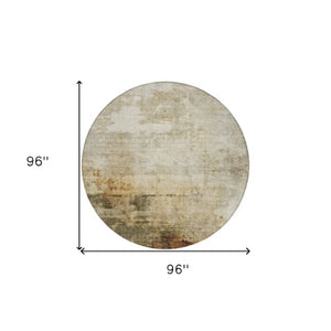 Homeroots 3' Artistic Black And Copper Abstract Washable Area Rug For Indoor And Outdoor Elegance 8' Round Polyester 605949