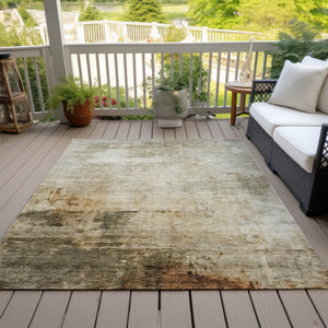 Homeroots 3' Artistic Black And Copper Abstract Washable Area Rug For Indoor And Outdoor Elegance 8' X 10' Polyester 605950