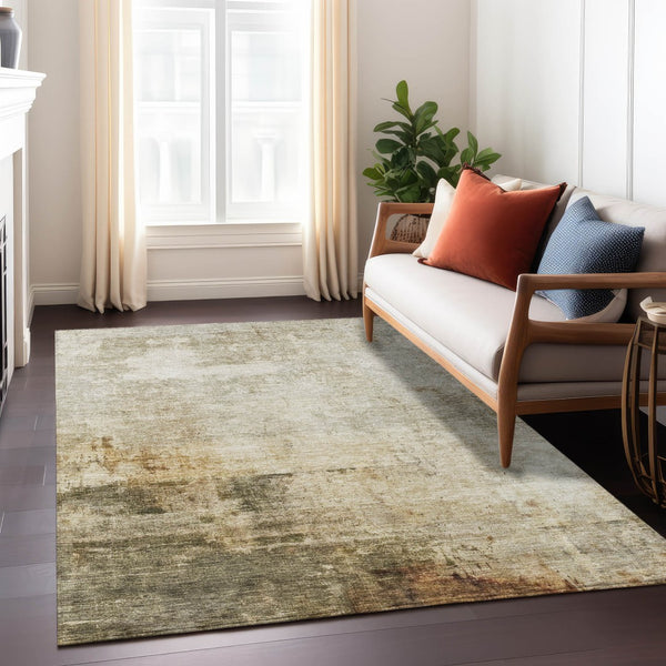 Homeroots 3' Artistic Black And Copper Abstract Washable Area Rug For Indoor And Outdoor Elegance 9' X 12' Polyester 605951