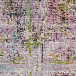 Homeroots 3' Stylish Lavender Green And Blue Abstract Washable Indoor Outdoor Area Rug For Versatile Spaces 8' X 10' Polyester 605958