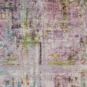 Homeroots 3' Stylish Lavender Green And Blue Abstract Washable Indoor Outdoor Area Rug For Versatile Spaces 10' X 14' Polyester 605960