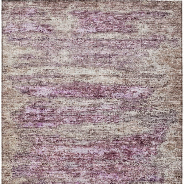 Homeroots 3' Blush Brown And Beige Abstract Washable Area Rug For Indoor And Outdoor Spaces, Durable Design 5' X 8' Polyester 605968